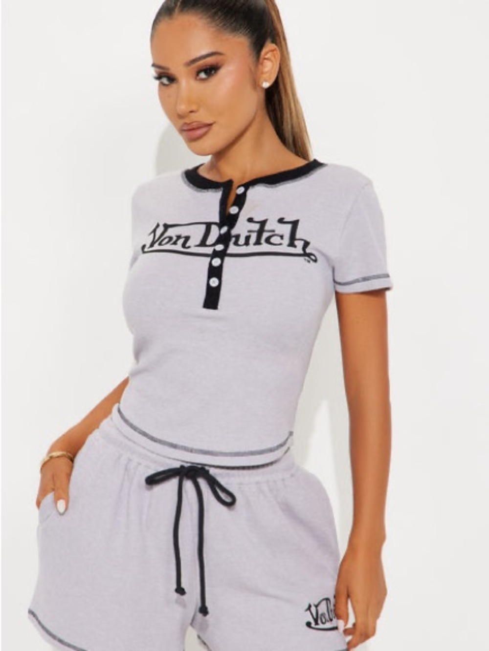Von Dutch Originals Y2K Matching Waffle Knit Set